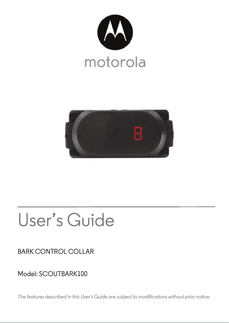Page 1 of the manual User Manual Motorola Scoutbark 100