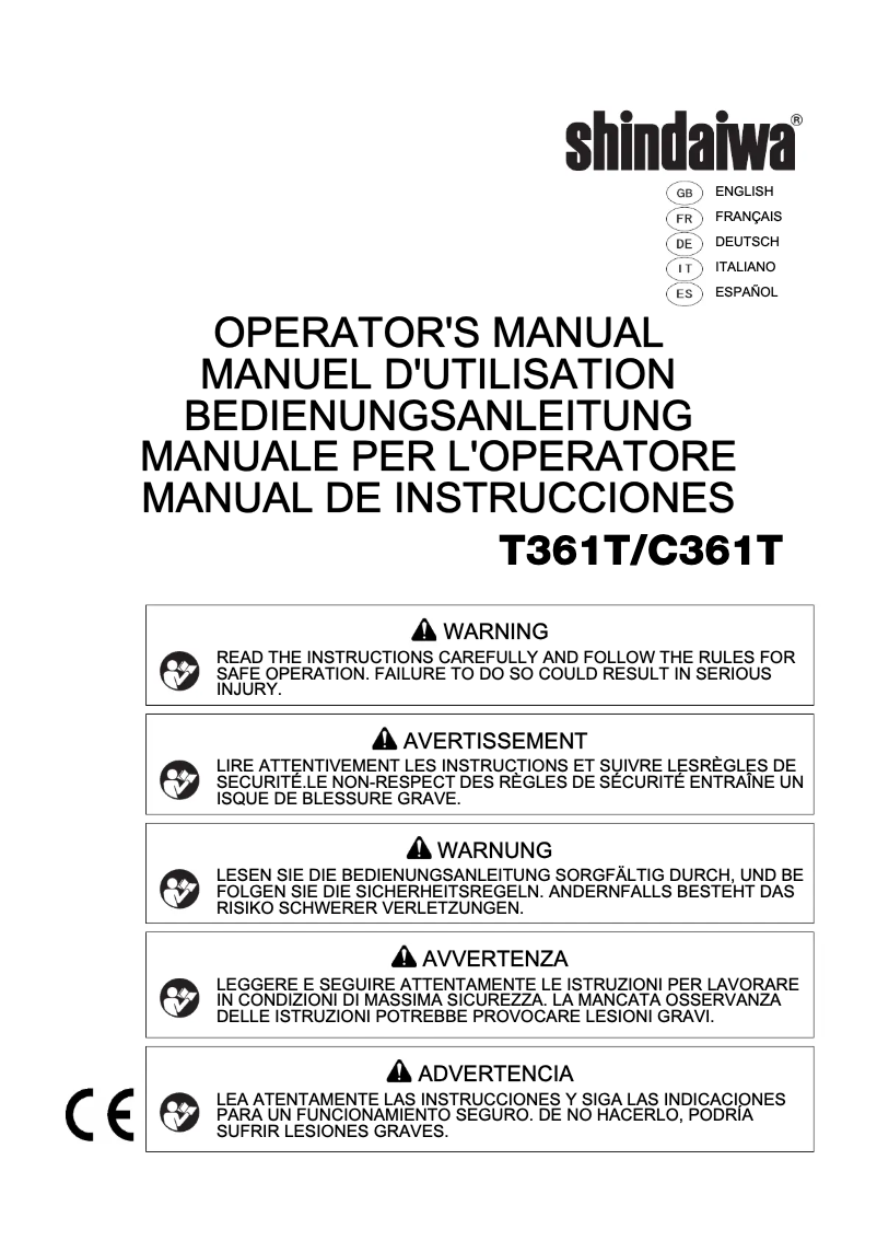 First page image of the manual for T361T