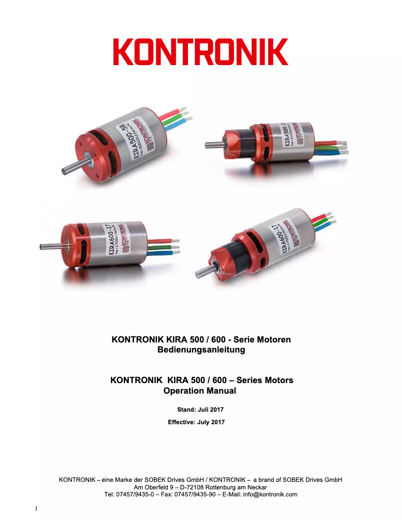 First page image of the manual for KIRA 600-24