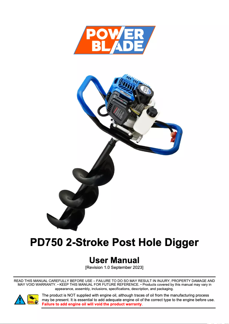 Page 1 of the manual User Manual Powerblade PD750