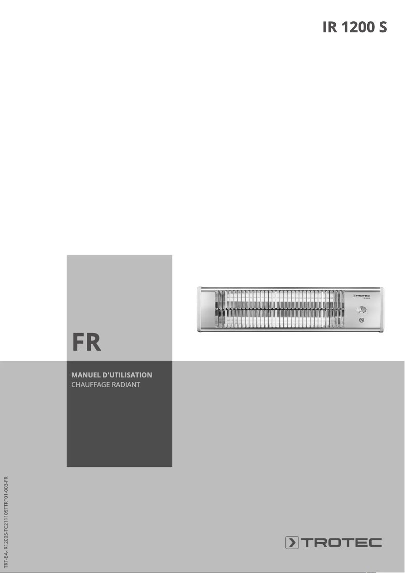 First page image of the manual for IR 1200 S