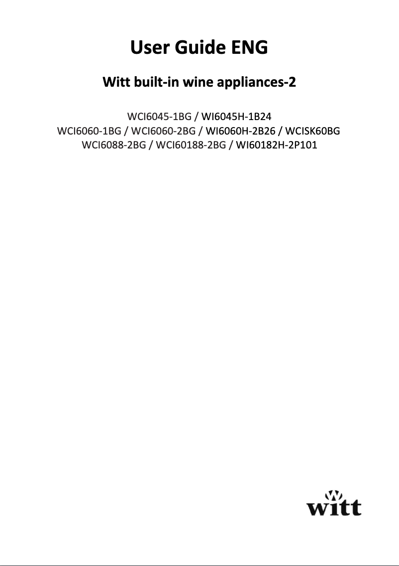 First page image of the manual for WCI60188-2BG