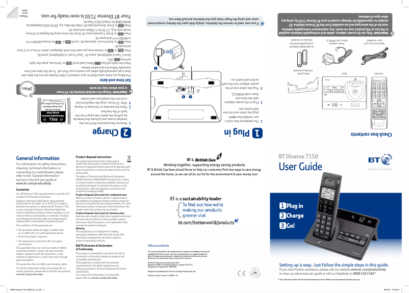 First page image of the manual for Diverse 7150