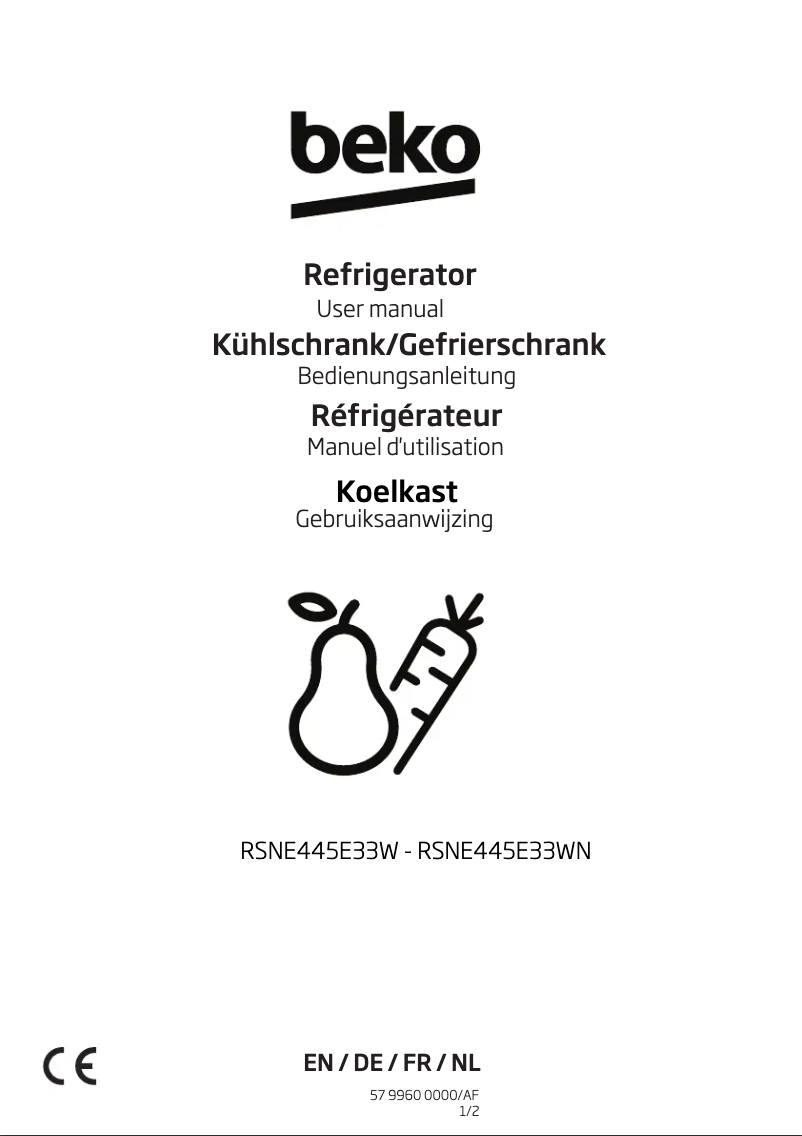 Page 1 of the manual User Manual Beko RSNE445E33WN