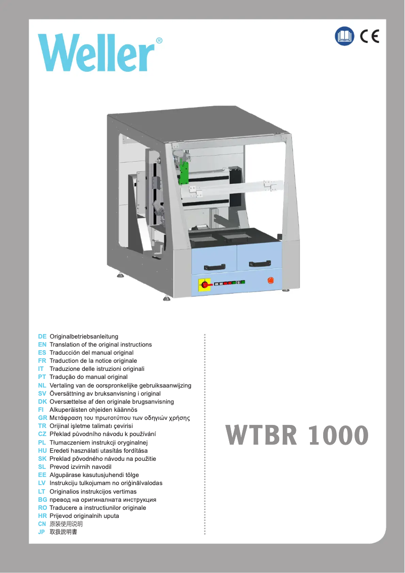 First page image of the manual for WTBR 1000
