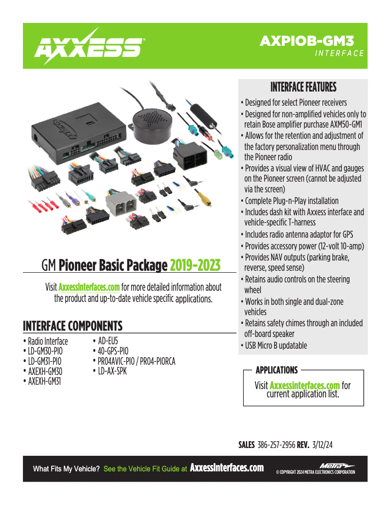 Page 1 of the manual Technical Sheet AXESS AXPIOB-GM3