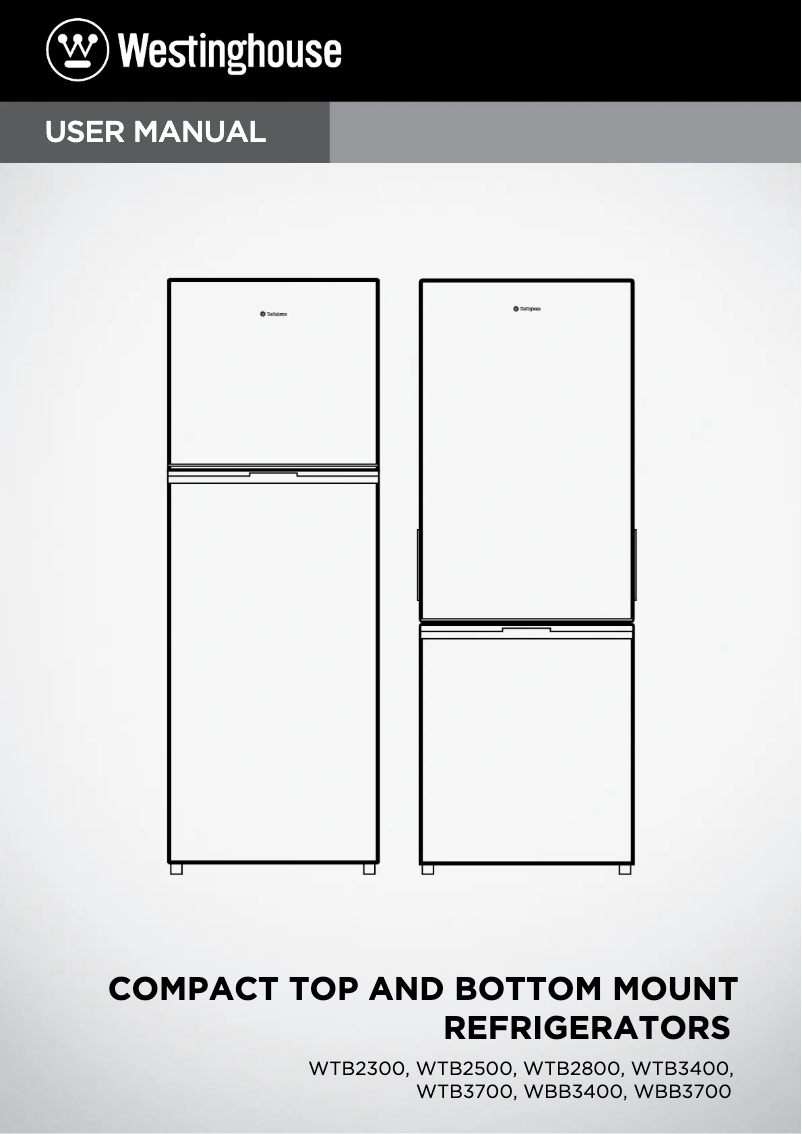 Page 1 of the manual Instruction Manual Westinghouse WTB3700AG
