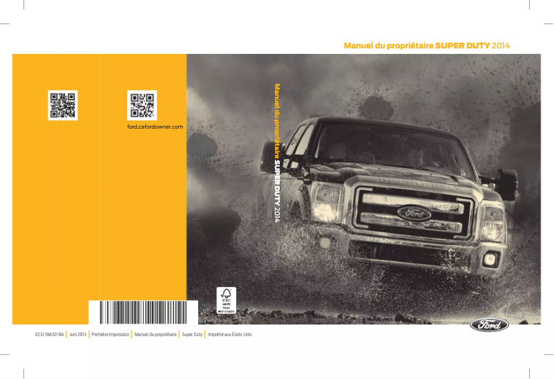 First page image of the manual for F-450 (2014)