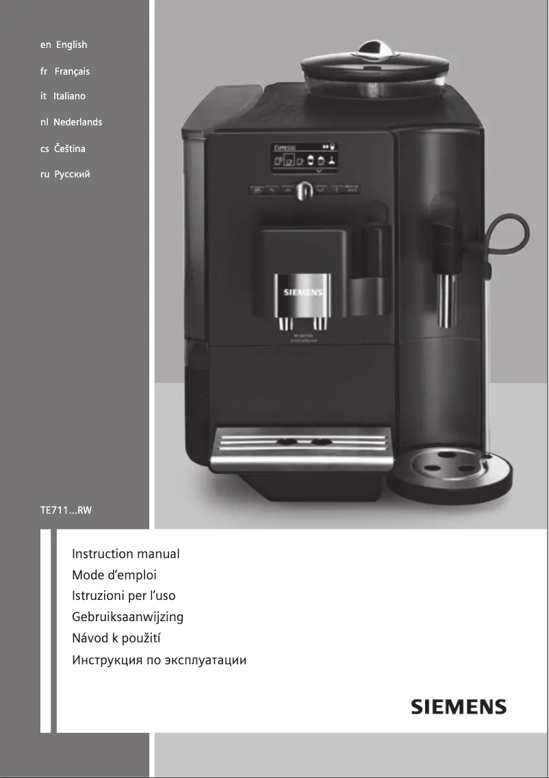 First page image of the manual for TE711209RW