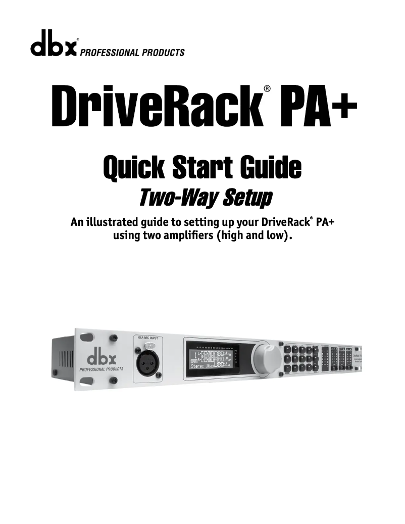 Image de la première page du manuel de l'appareil DriveRack PA