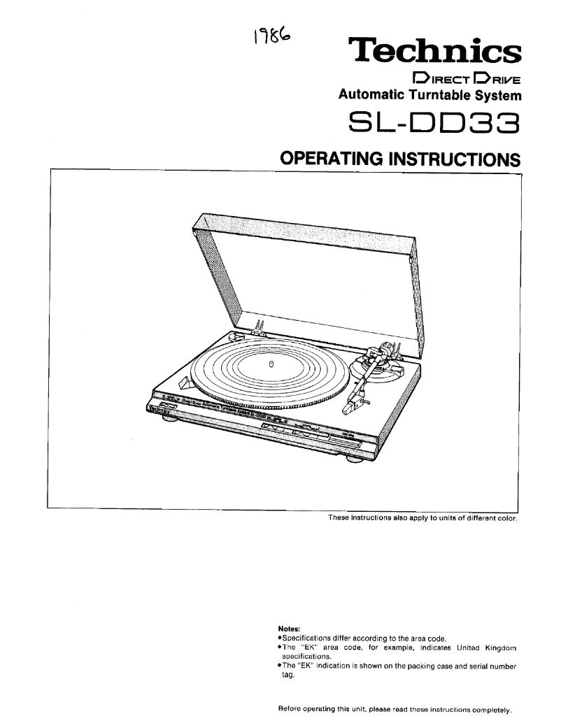 First page image of the manual for SL-DD33
