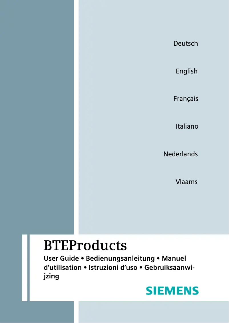 Page 1 of the manual User Manual Siemens Lotus BTE