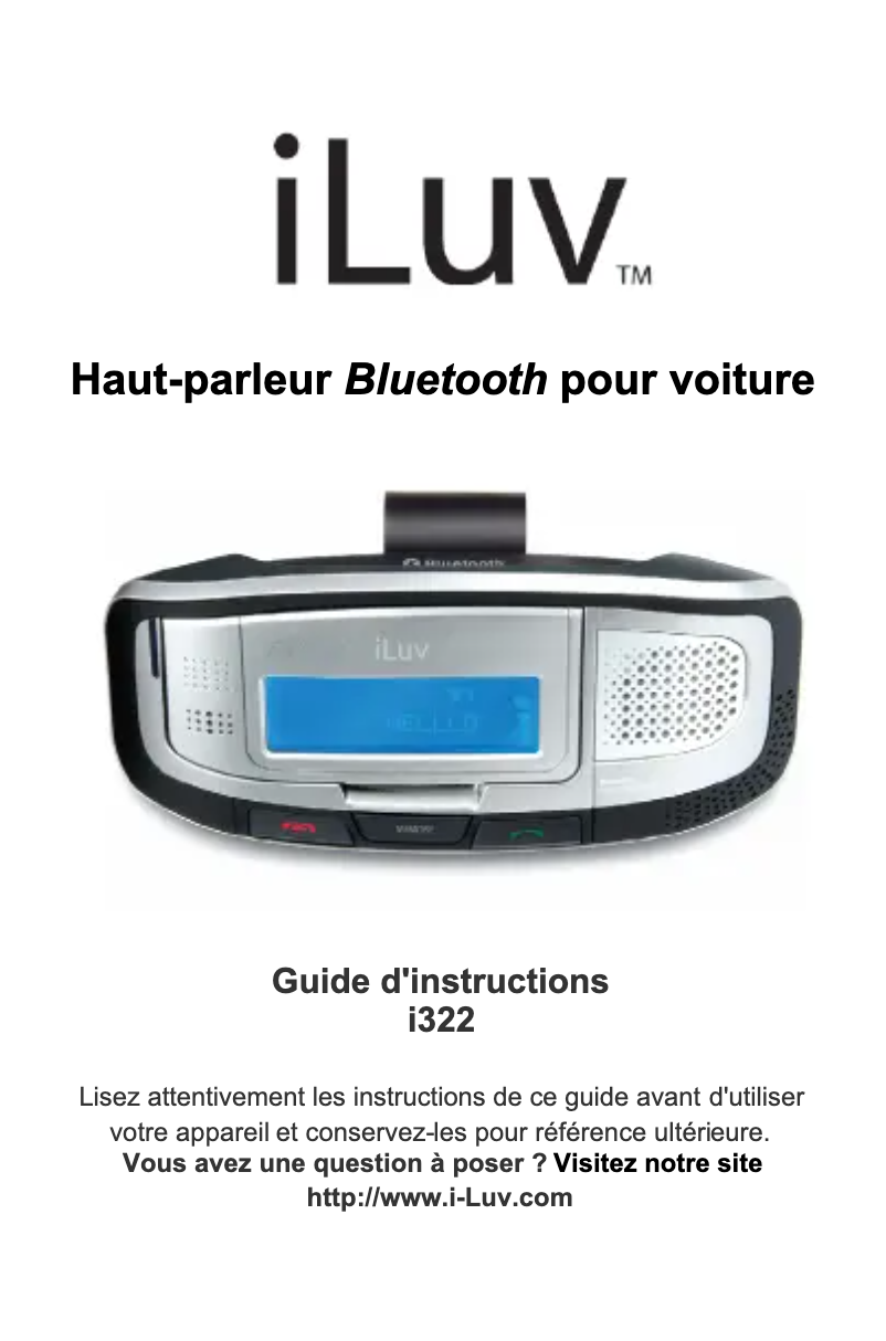 First page image of the manual for i322