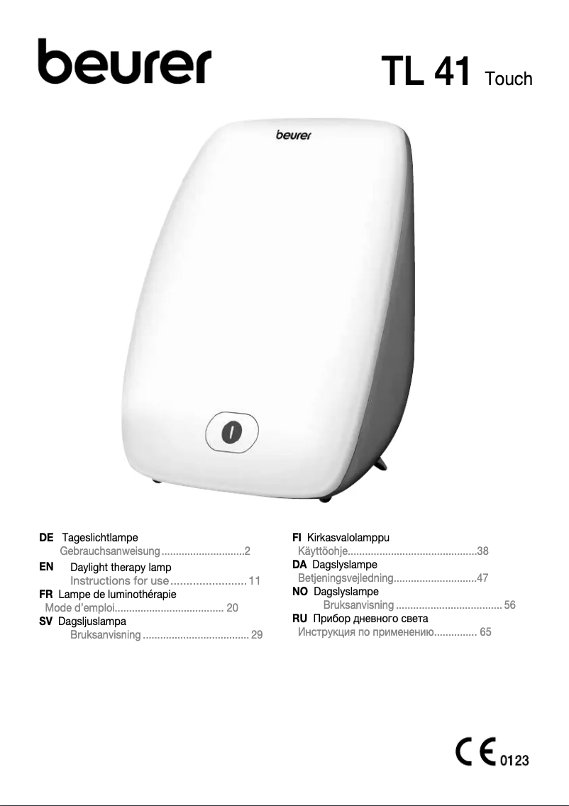 Page 1 of the manual User Manual Beurer TL 41