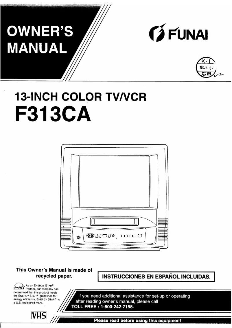Page 1 of the manual User Manual Funai F313CA