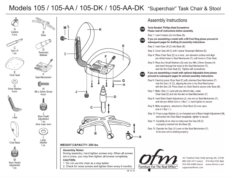 First page image of the manual for 105