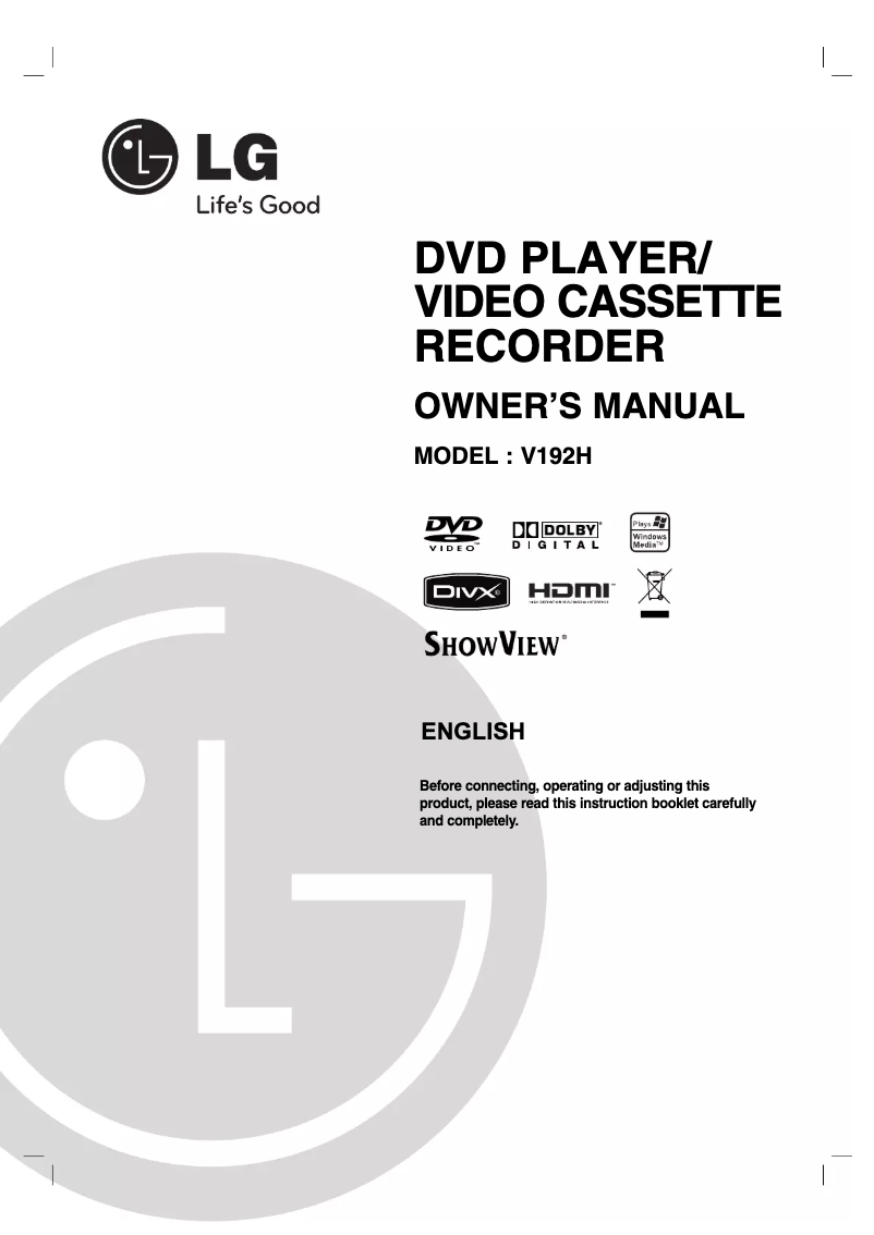 First page image of the manual for V192H