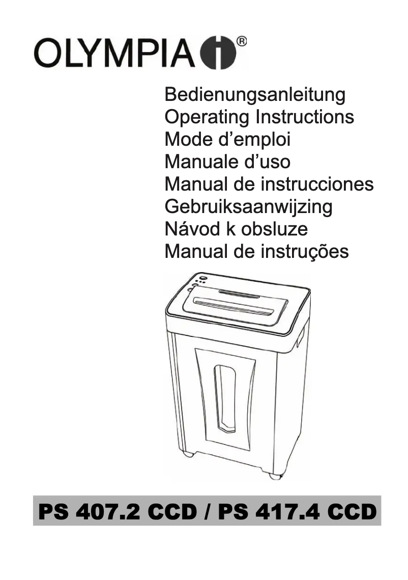 First page image of the manual for PS 407.2 CCD