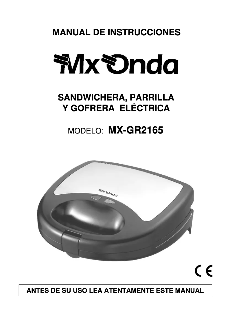 Page 1 of the manual User Manual Mx Onda MX-GR2165
