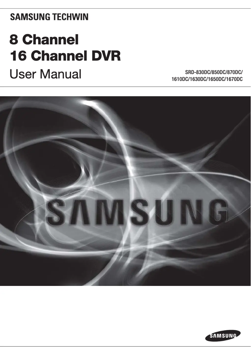 Page 1 of the manual User Manual Samsung SRD-870DC