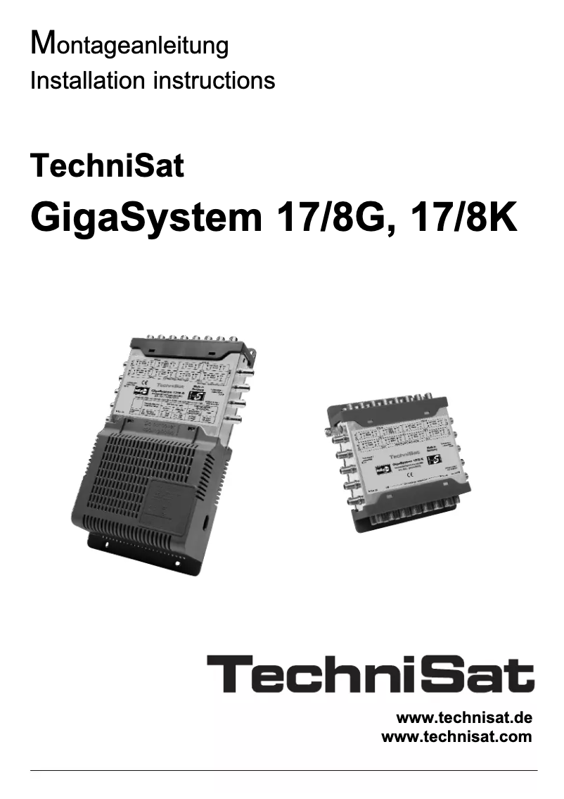 Page 1 of the manual Instruction Manual TechniSat GigaSystem 17/8 G