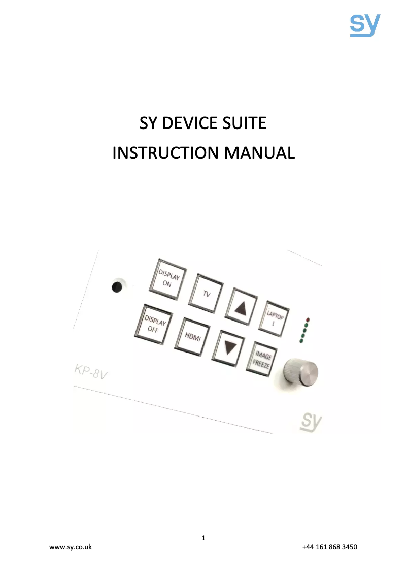 First page image of the manual for SY-KP4NV-BA
