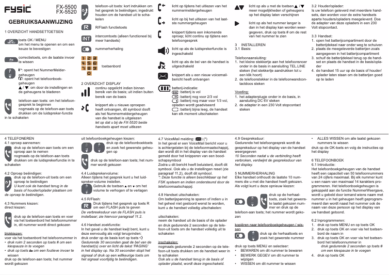 Page 1 of the manual User Manual Fysic FX-5500