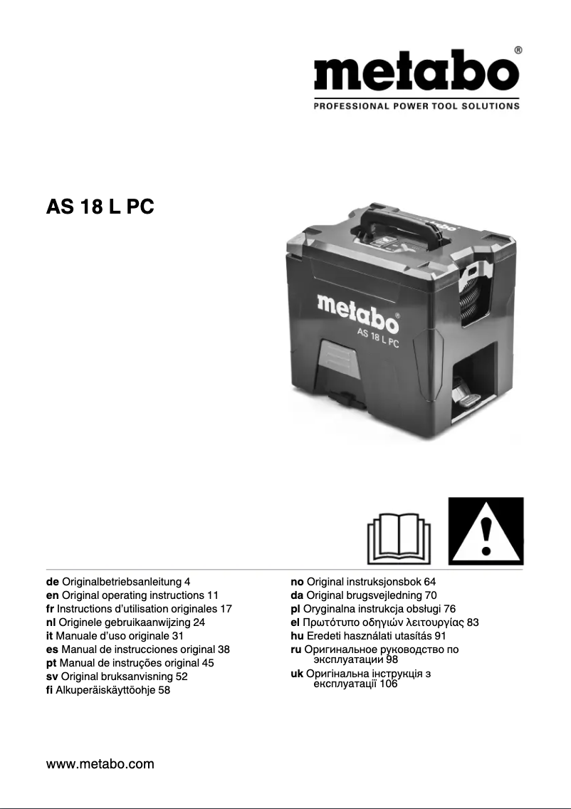 First page image of the manual for AS 18 L PC