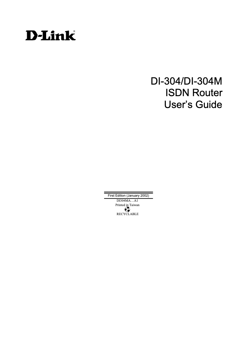 Page 1 of the manual User Manual D-Link DI-304