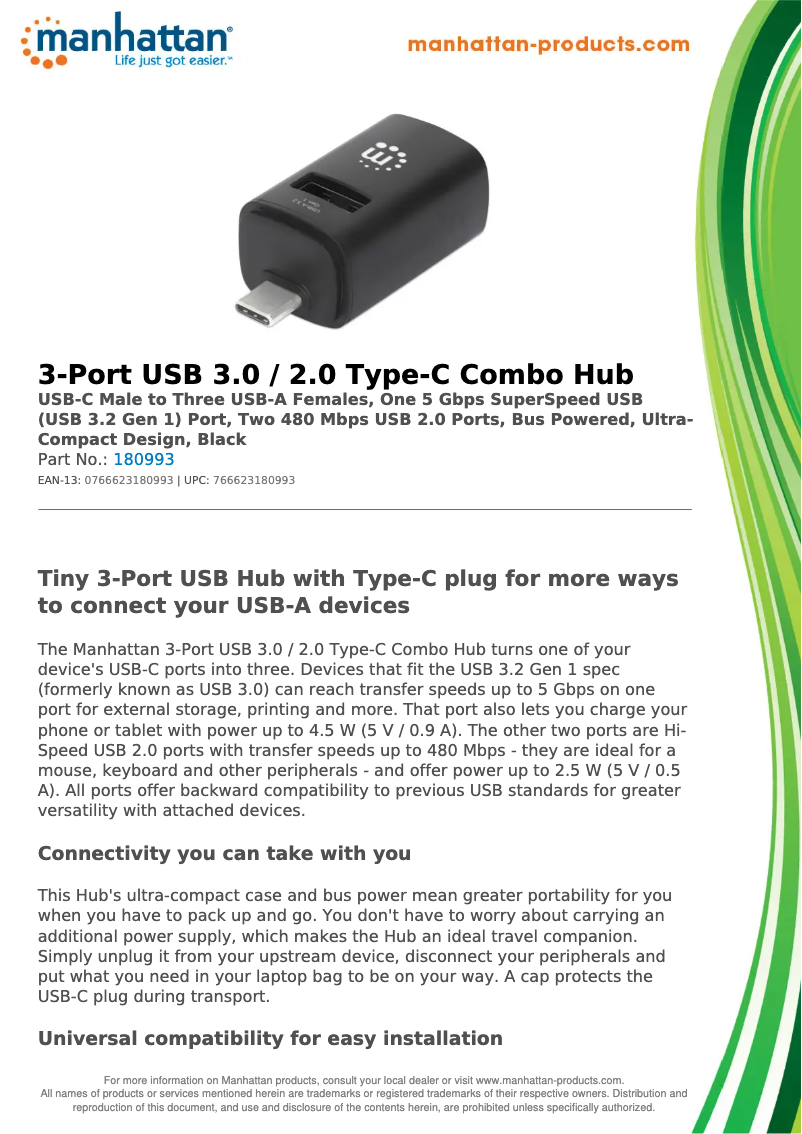 First page image of the manual for 180993