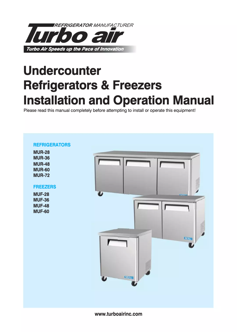 First page image of the manual for MUR-60