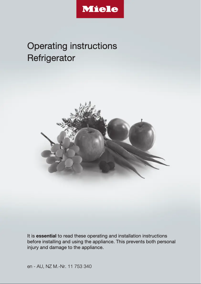 Page 1 of the manual User Manual Miele KS 7793 D