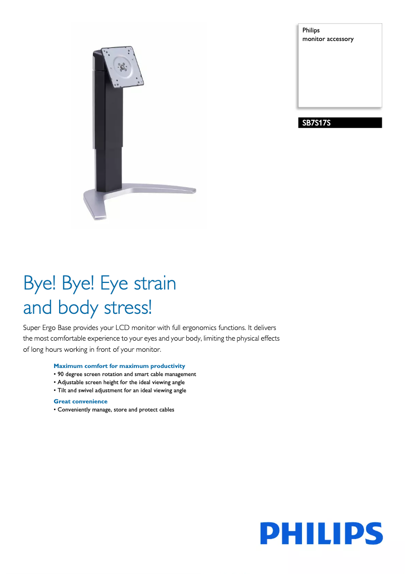 Page 1 of the manual Brochure Philips SB7S17S
