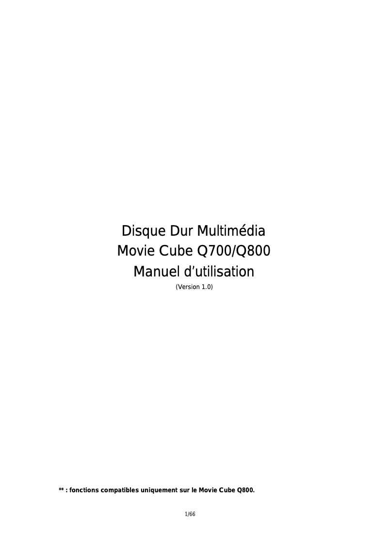 Page 1 de la notice Manuel utilisateur Emtec Movie Cube Q800 WiFi