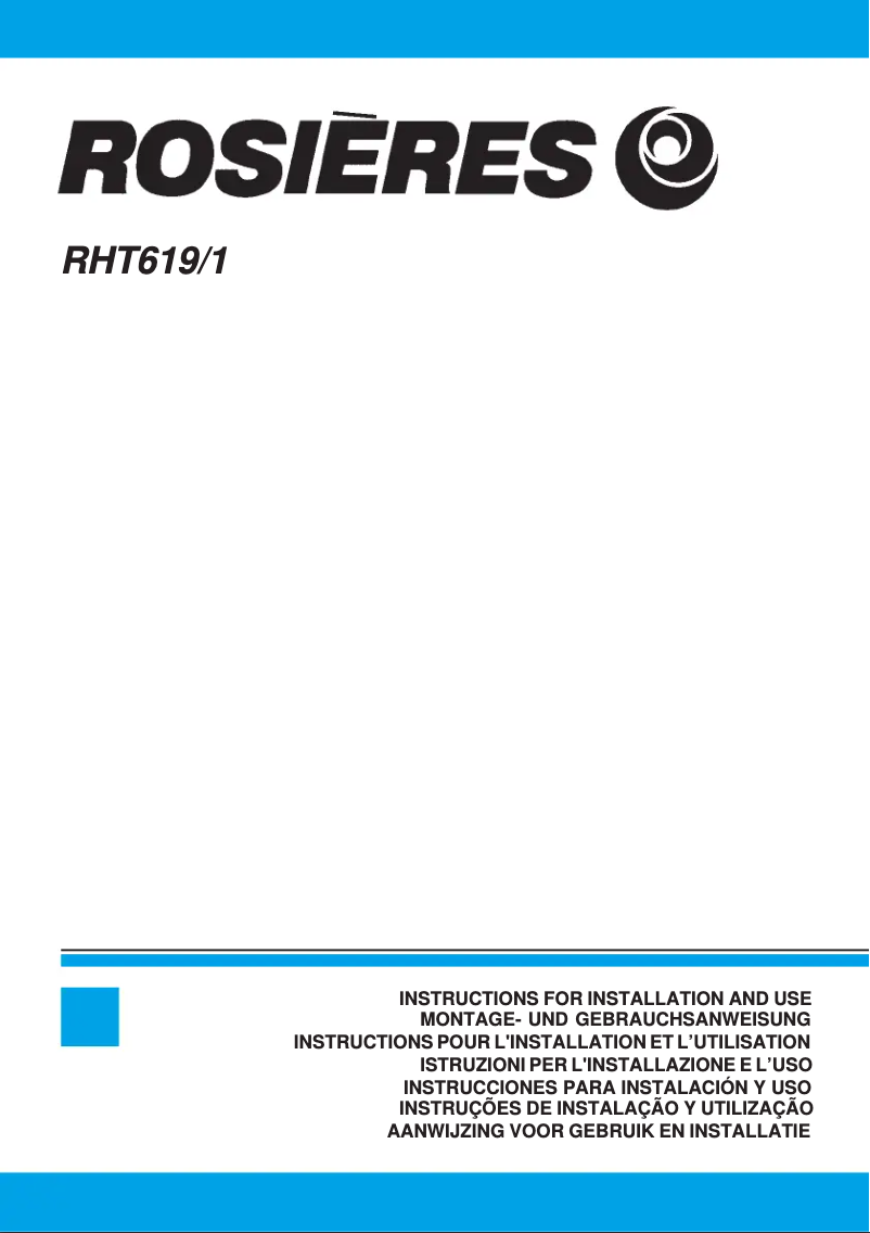 First page image of the manual for RHT619/2IN