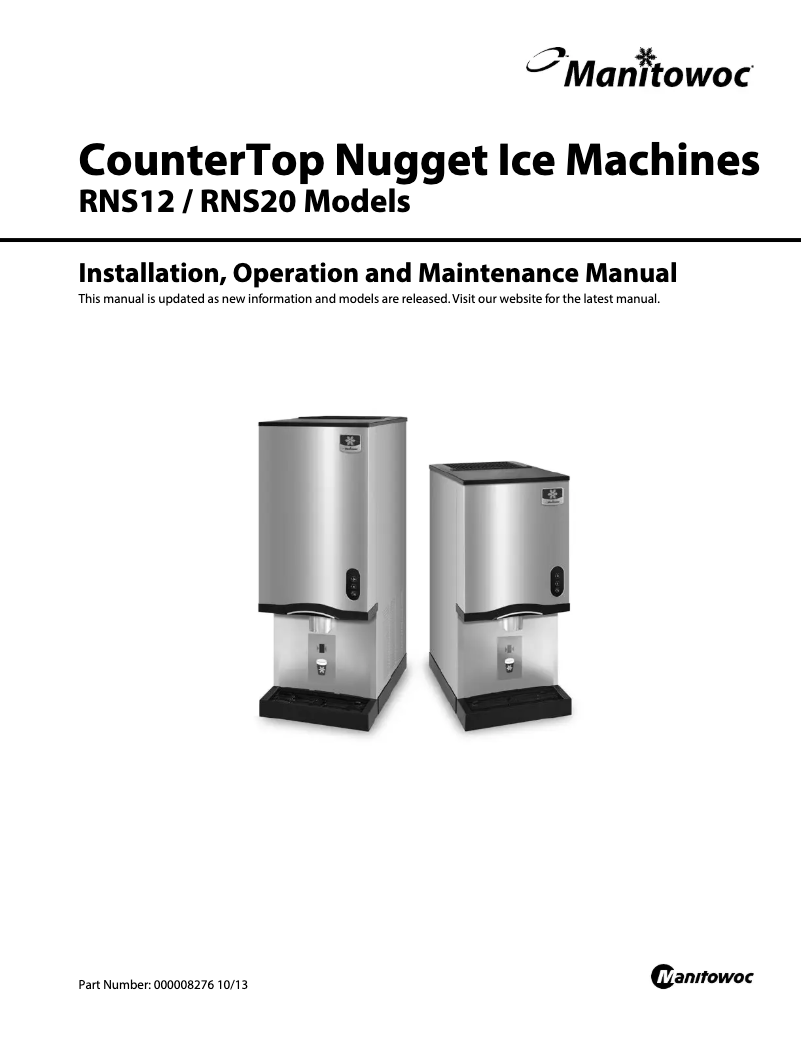 Page 1 de la notice Manuel utilisateur Manitowoc RNS-12A