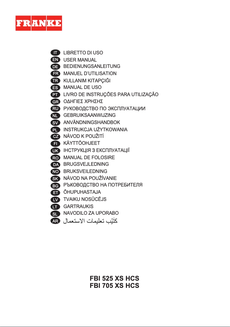 Image de la première page du manuel de l'appareil FBI 525 XS HCS
