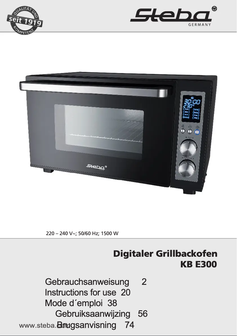 Page 1 of the manual User Manual Steba KB E300