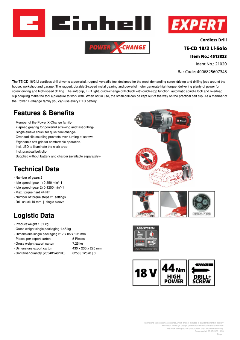 First page image of the manual for TE-CD 18/2 Li-Solo