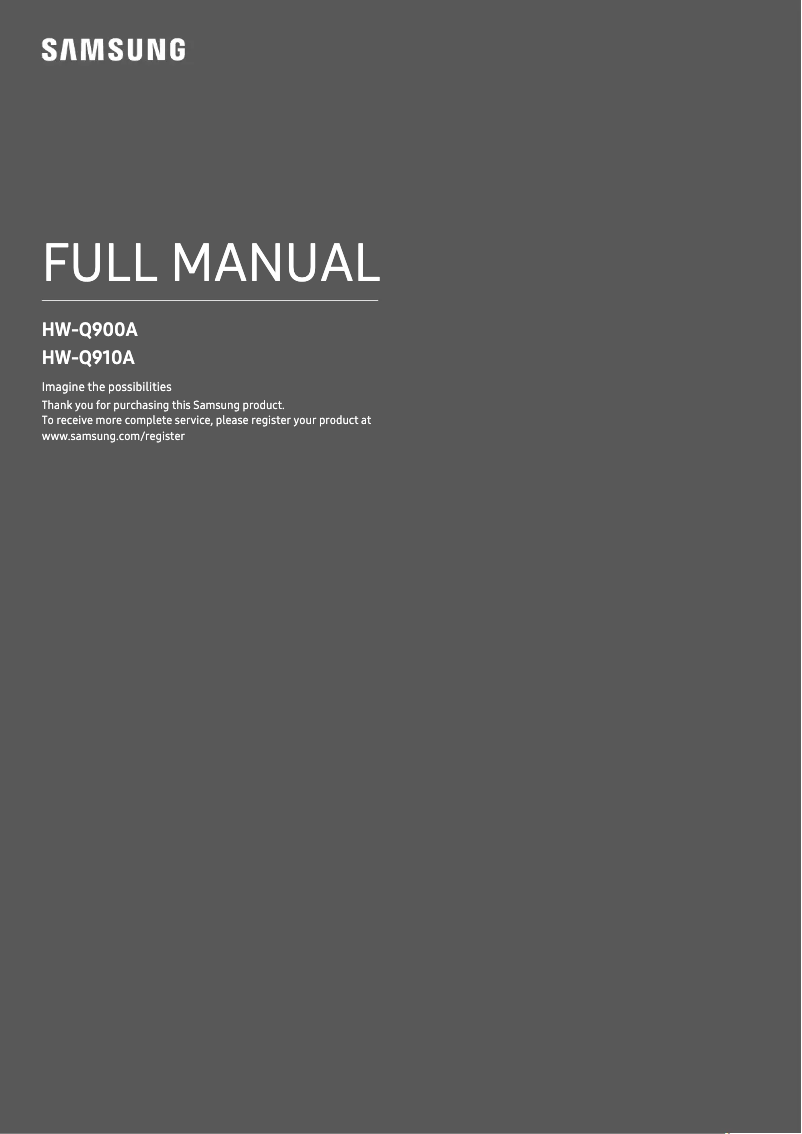 First page image of the manual for HW-Q910A