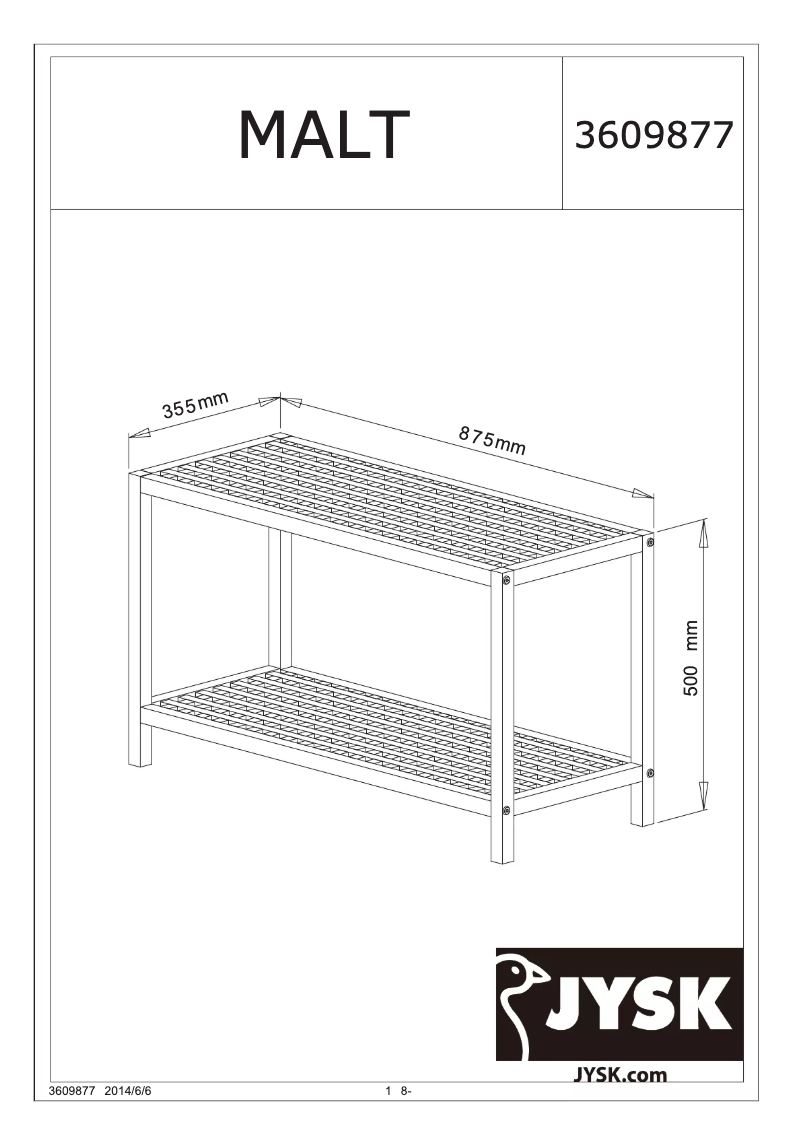 First page image of the manual for Malt (88x50x36)