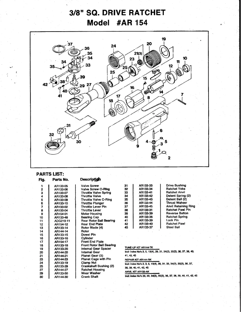 First page image of the manual for AR154