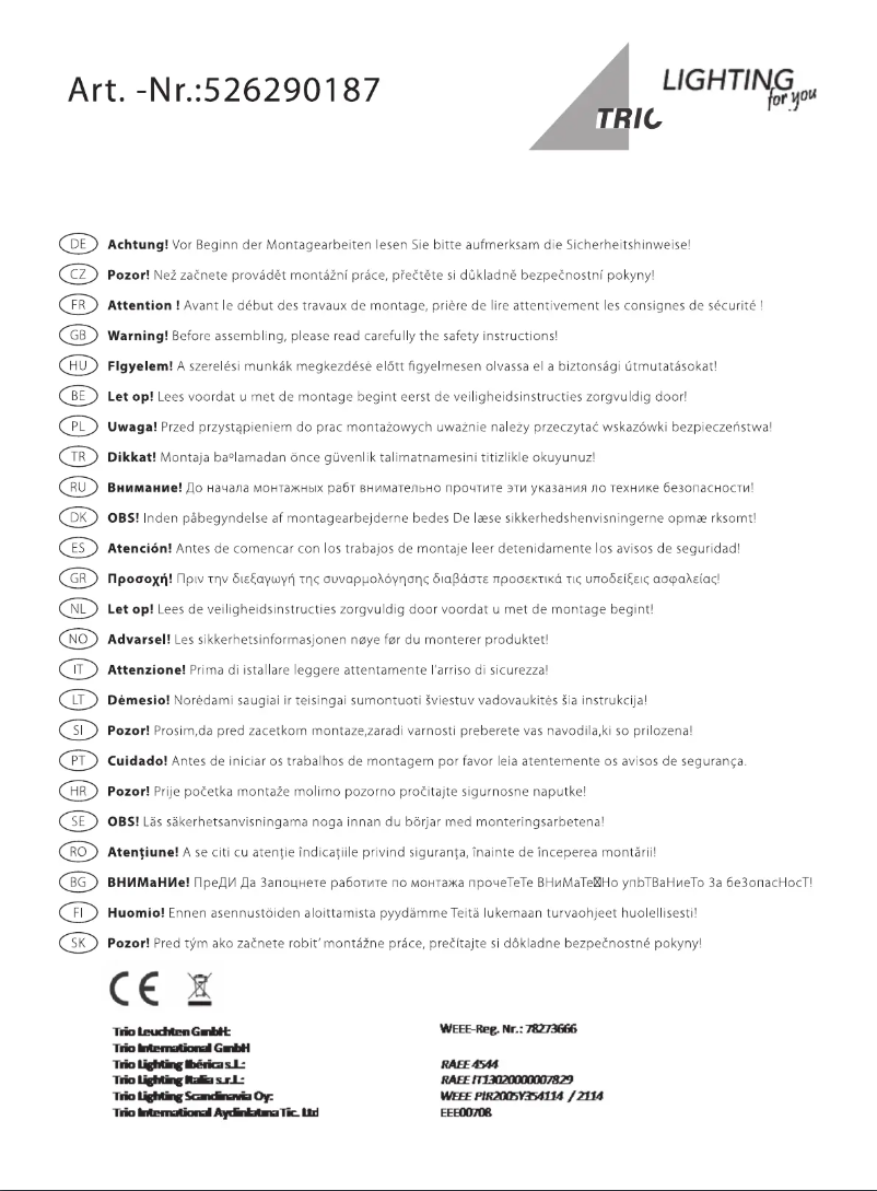 First page image of the manual for Loris 526290187