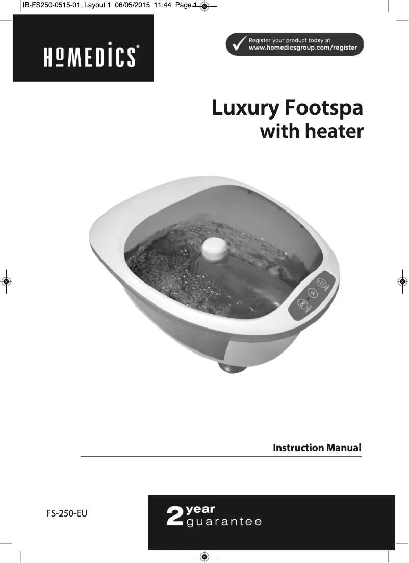 Page 1 of the manual User Manual Homedics FS-250