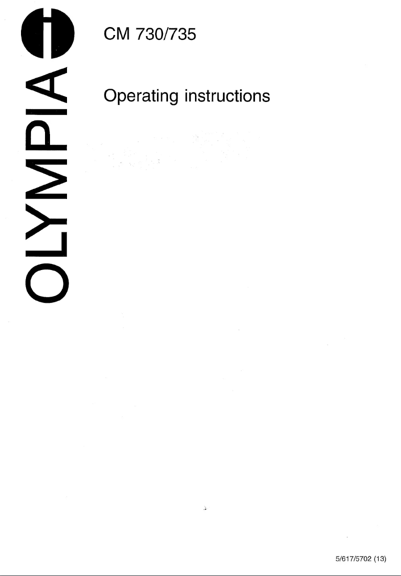 Page 1 of the manual User Manual Olympia CM 730