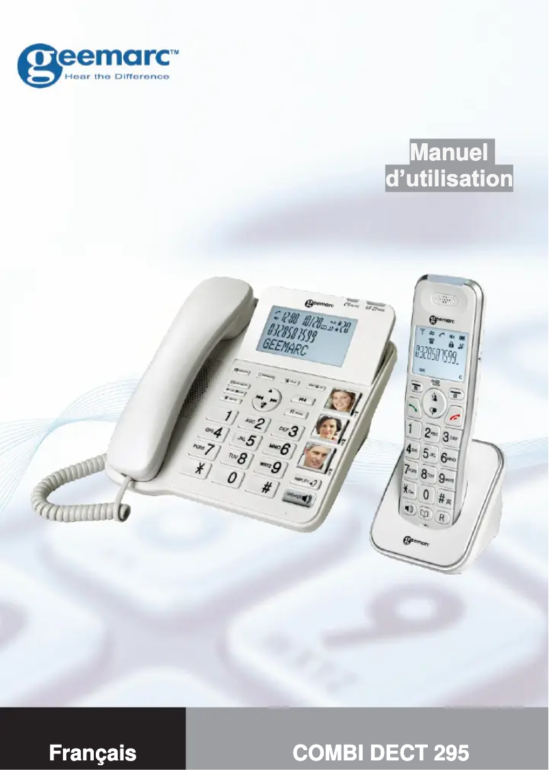 Page 1 of the manual User Manual Geemarc AmpliDECT Combi 295