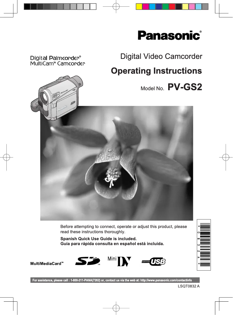 First page image of the manual for PV-GS2