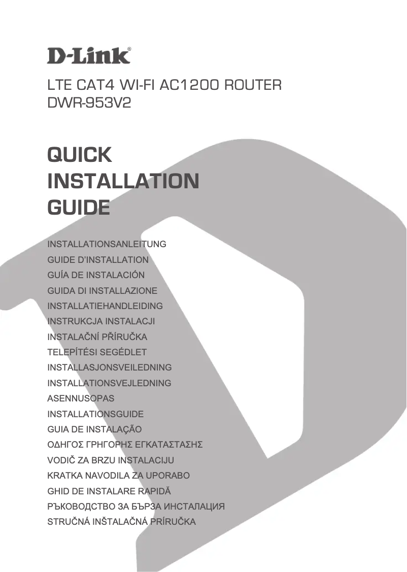 Page 1 of the manual Quick Start Guide D-Link DWR-953V2