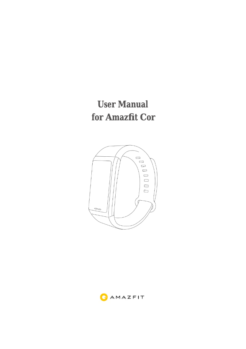 Page 1 of the manual User Manual Amazfit Cor