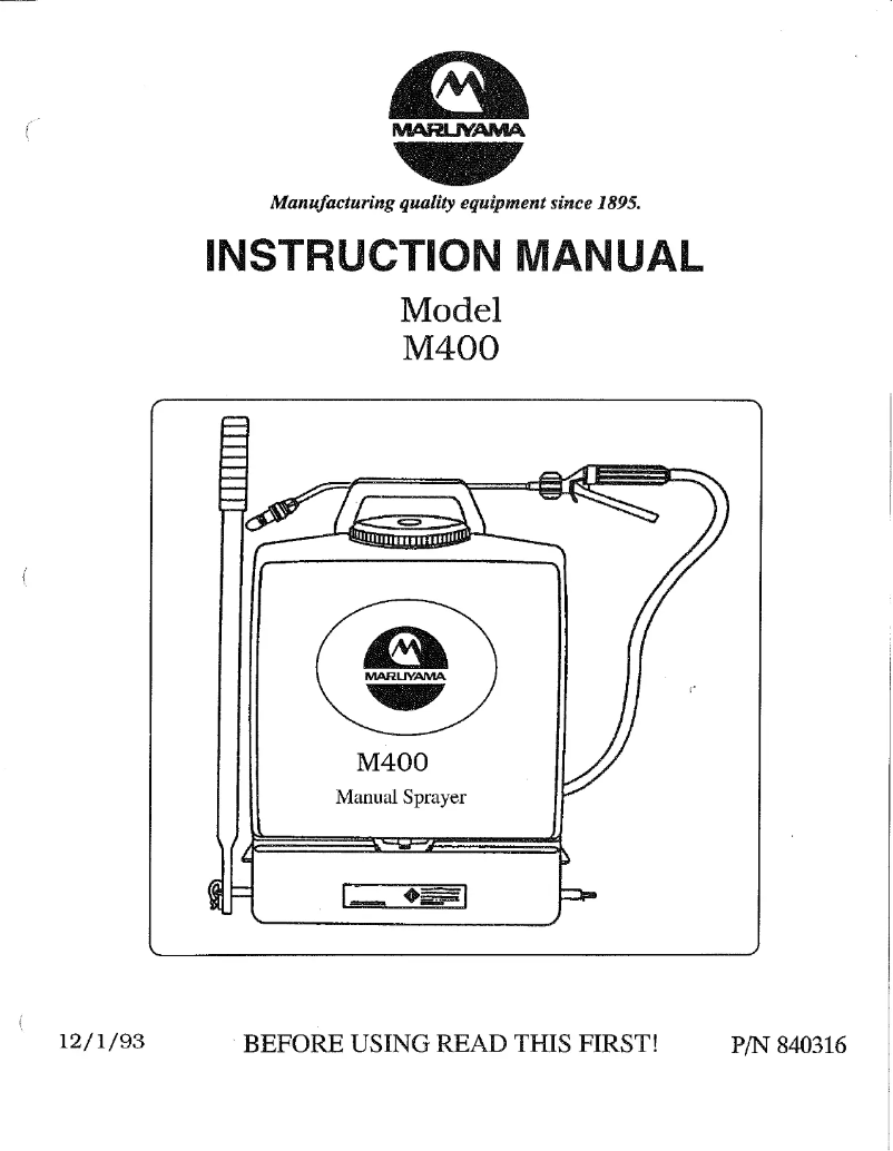 Page 1 of the manual User Manual Maruyama M400